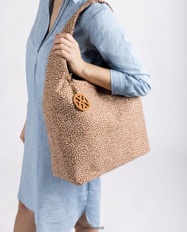 Unisa 88PPB41092 taaskasutatud kangast käekott naised pruun