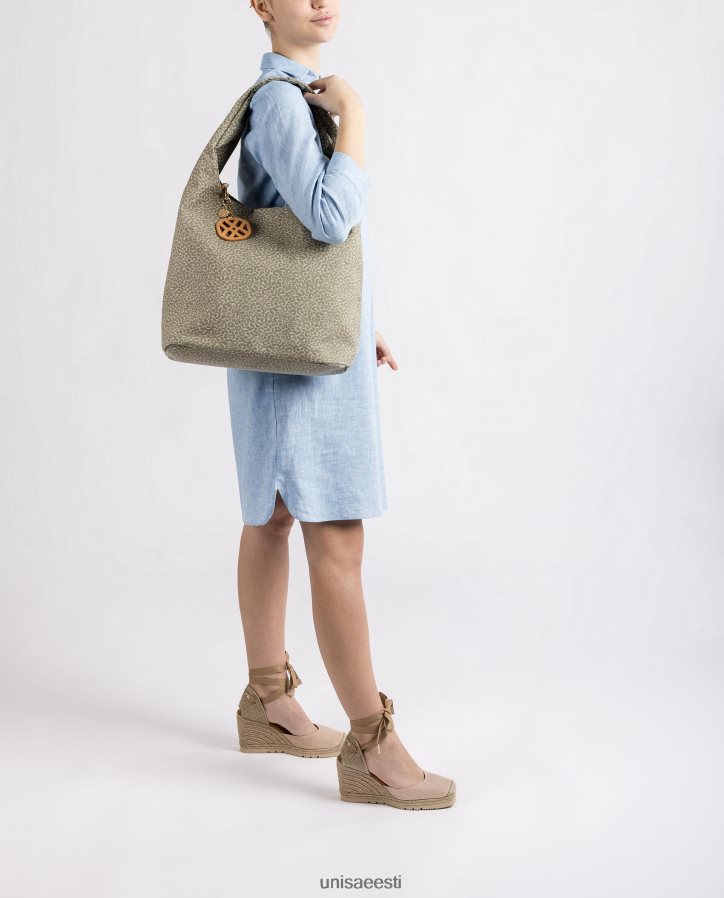 Unisa 88PPB41093 taaskasutatud kangast käekott naised roheline