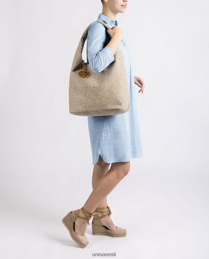 Unisa 88PPB41094 taaskasutatud kangast käekott naised pruun