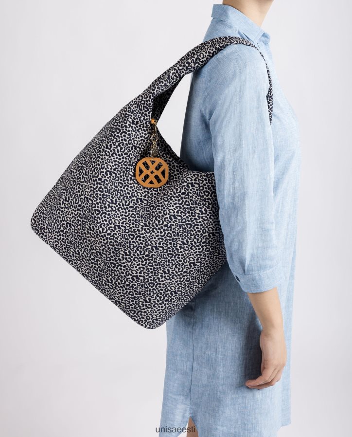 Unisa 88PPB41095 taaskasutatud kangast käekott naised sinine