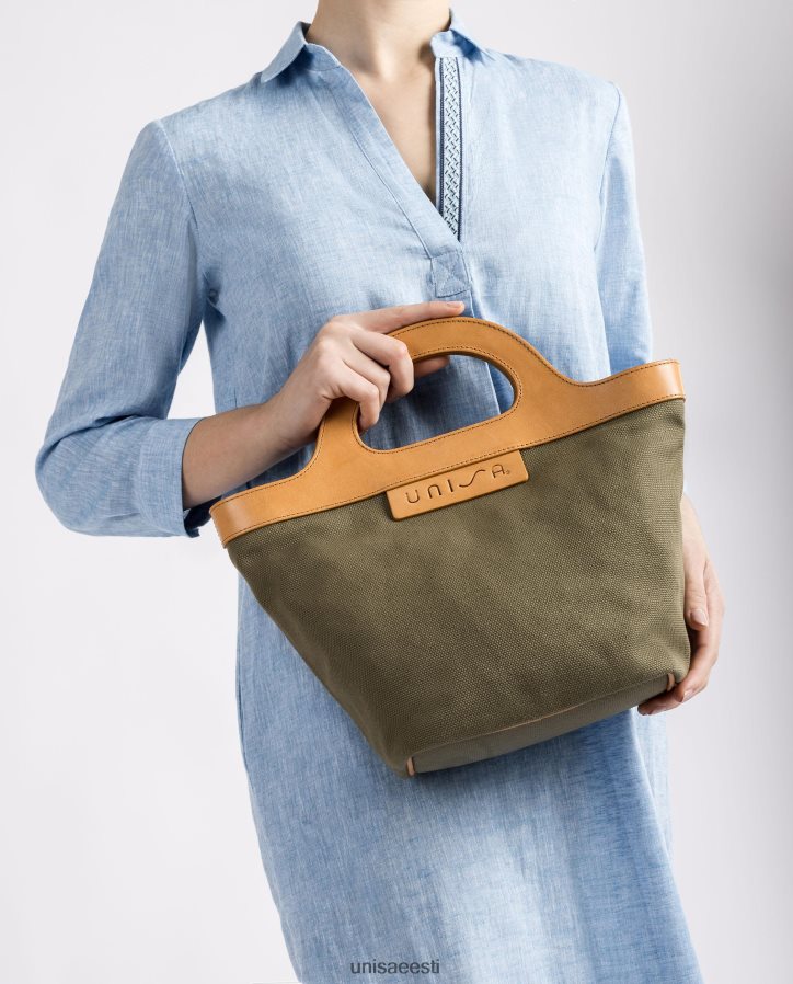 Unisa 88PPB41096 jäiga nahast käepidemega käekott naised roheline