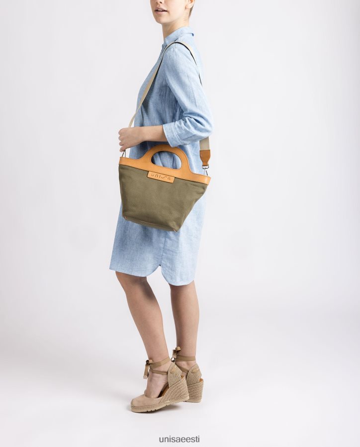 Unisa 88PPB41096 jäiga nahast käepidemega käekott naised roheline