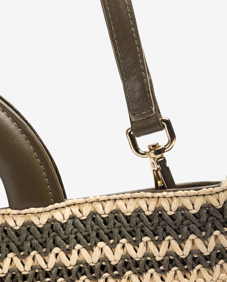 Unisa 88PPB41177 keskmise suurusega raffia käekott naised roheline