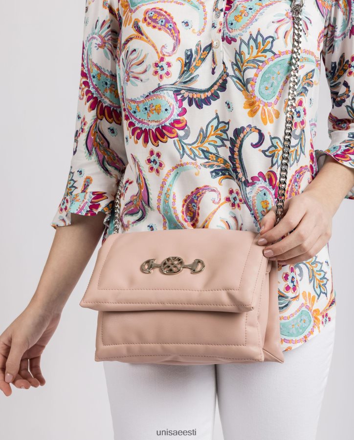 Unisa 88PPB41181 tepitud efektkott monogrammiga naised roosa