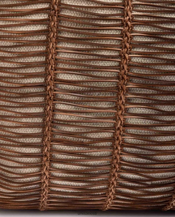 Unisa 88PPB41110 suur riidest ja nahast käekott naised pruun