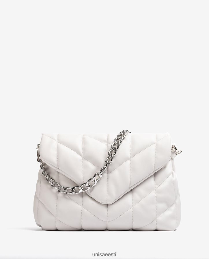 Unisa 88PPB41123 suur must polsterdatud kott naised valge