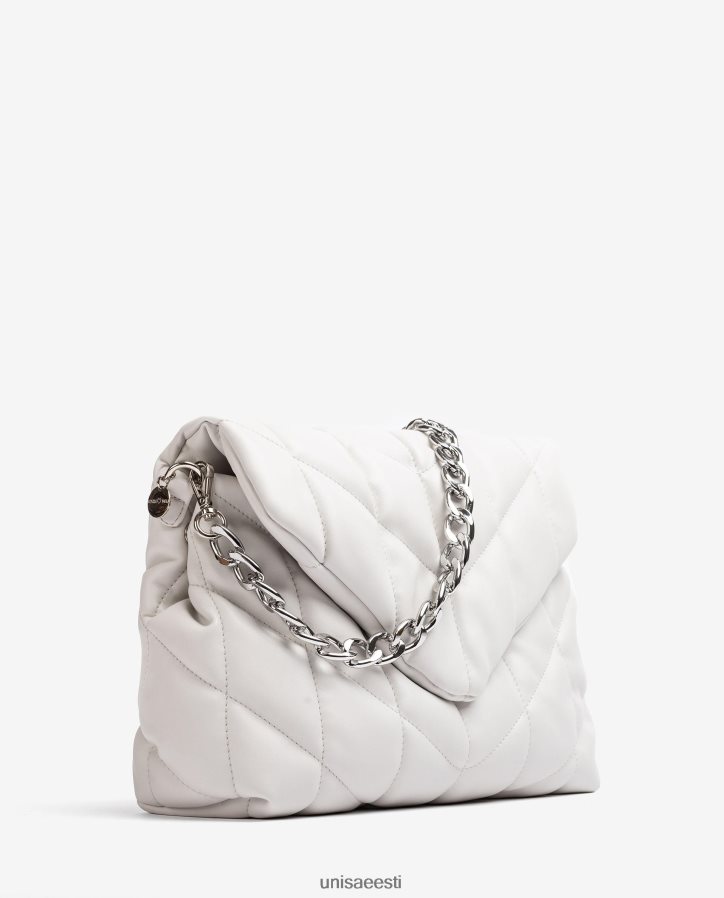 Unisa 88PPB41123 suur must polsterdatud kott naised valge