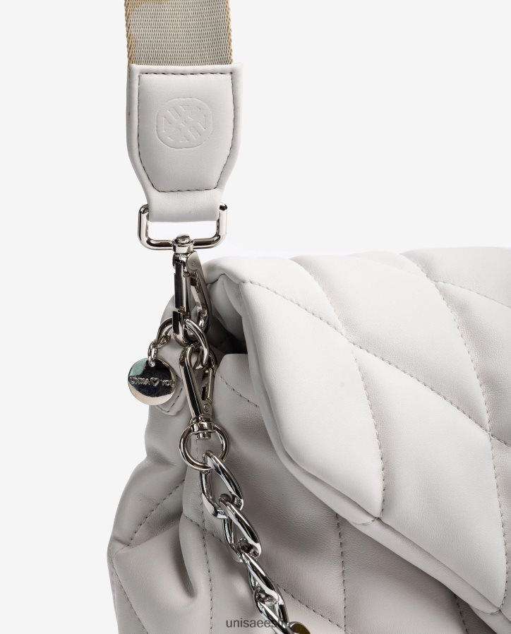 Unisa 88PPB41123 suur must polsterdatud kott naised valge