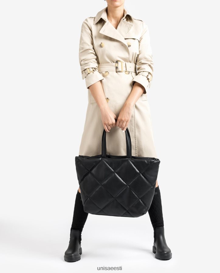 Unisa 88PPB41133 tepitud efektiga käekott naised must