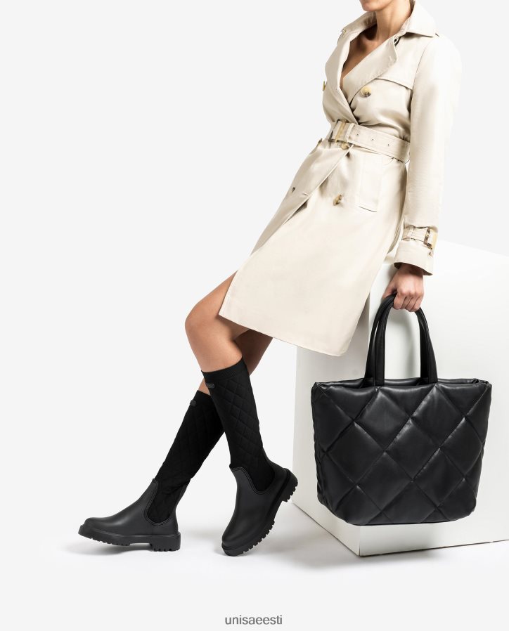 Unisa 88PPB41133 tepitud efektiga käekott naised must