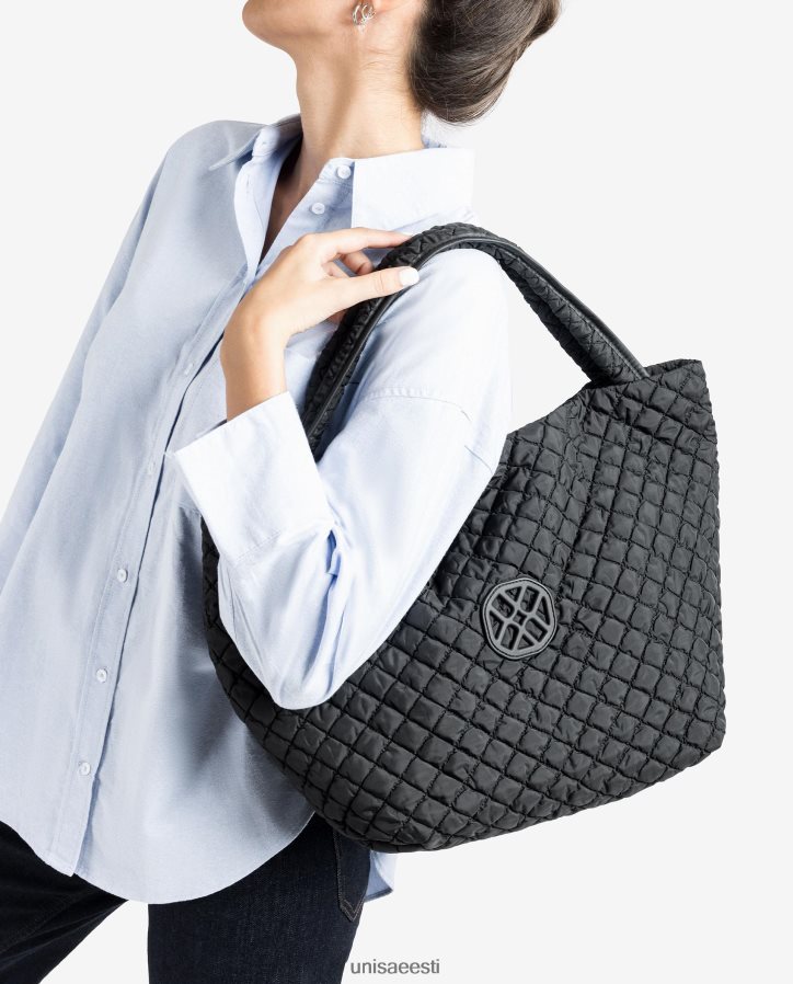 Unisa 88PPB41134 suur tepitud kangast kott naised must