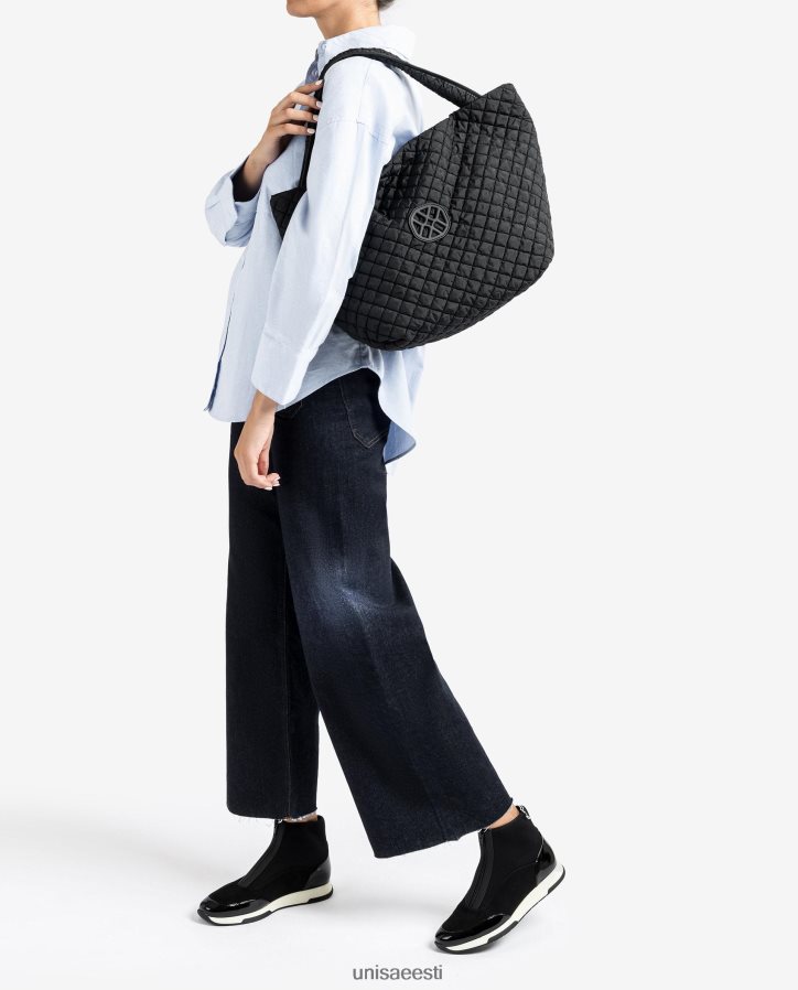 Unisa 88PPB41134 suur tepitud kangast kott naised must