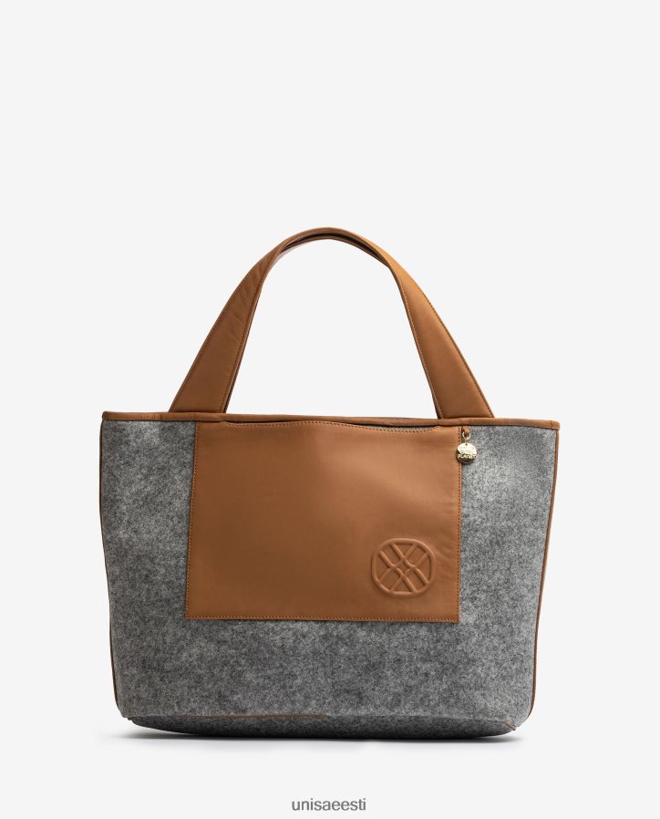 Unisa 88PPB41138 taaskasutatud kangast poekott naised hall