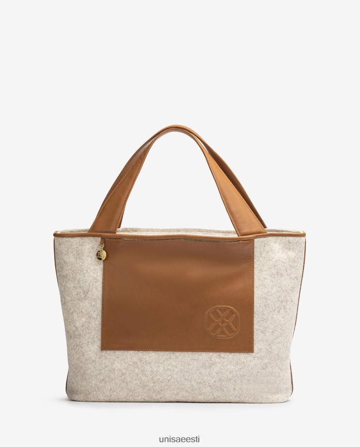 Unisa 88PPB41139 taaskasutatud kangast poekott naised valge