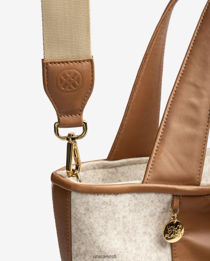 Unisa 88PPB41139 taaskasutatud kangast poekott naised valge