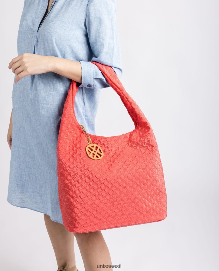 Unisa 88PPB41140 tepitud fluorestseeruv käekott naised punane