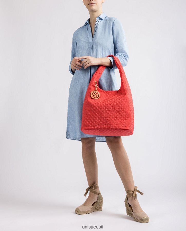 Unisa 88PPB41140 tepitud fluorestseeruv käekott naised punane