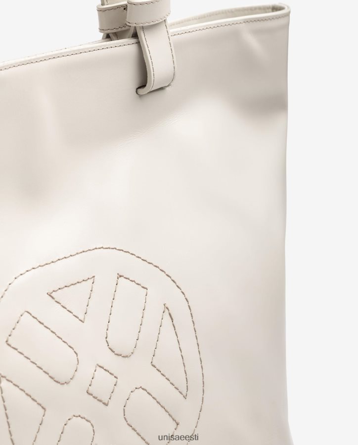 Unisa 88PPB41148 käekott, millele on peale õmmeldud monogramm naised valge