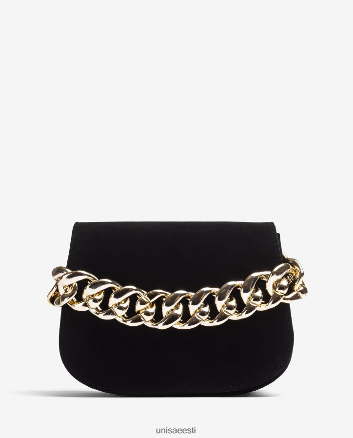 Unisa 88PPB41184 kuldse ketiga käekott naised must