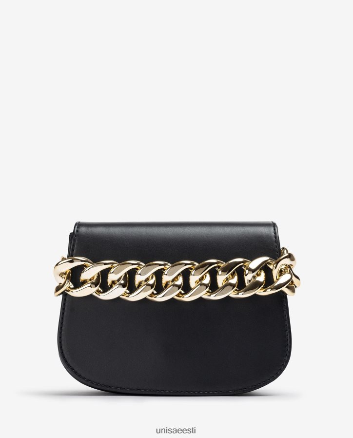 Unisa 88PPB41199 kuldse ketiga käekott naised must