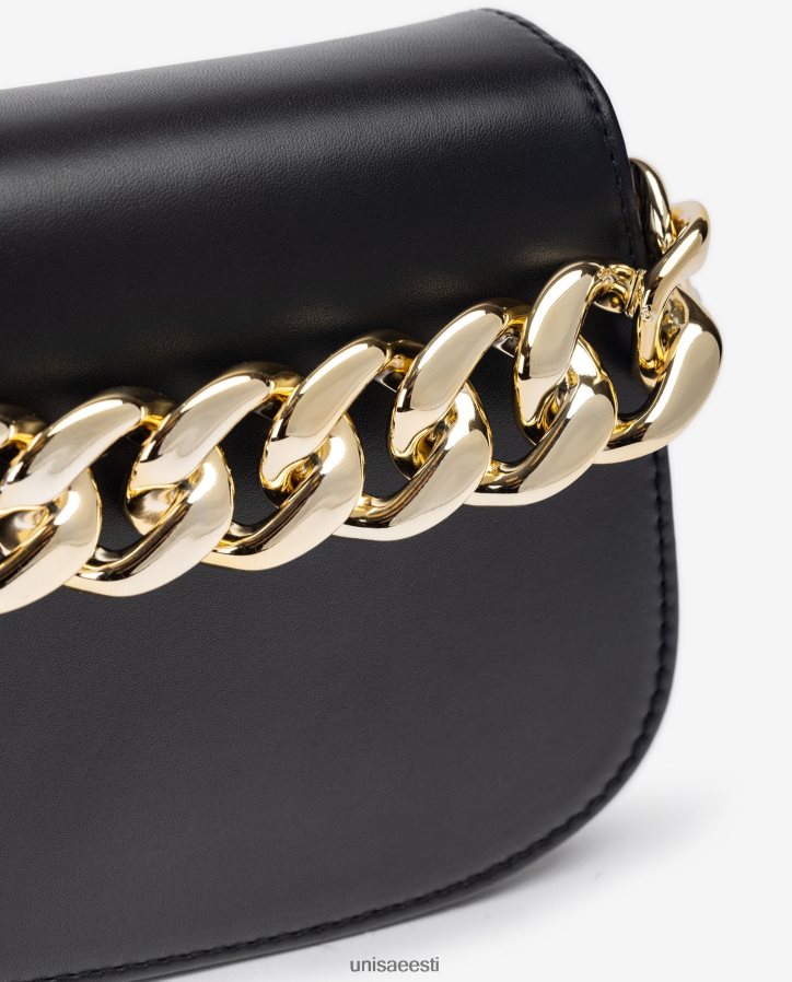 Unisa 88PPB41199 kuldse ketiga käekott naised must