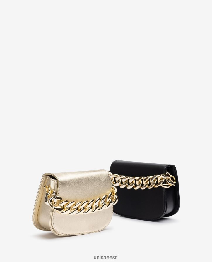 Unisa 88PPB41199 kuldse ketiga käekott naised must