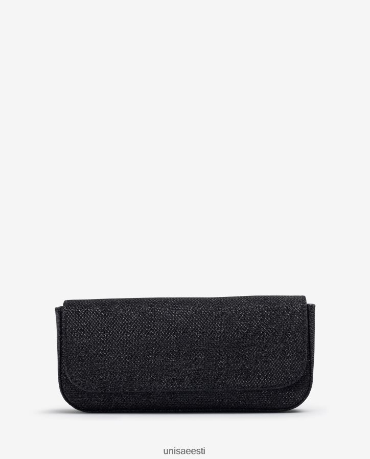 Unisa 88PPB41201 läikivast kangast pidulik käekott naised must