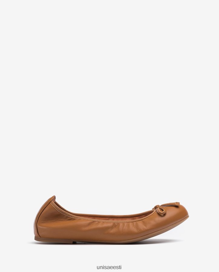 Unisa 88PPB4646 vibuga kaunistatud nahast baleriinad naised pruun