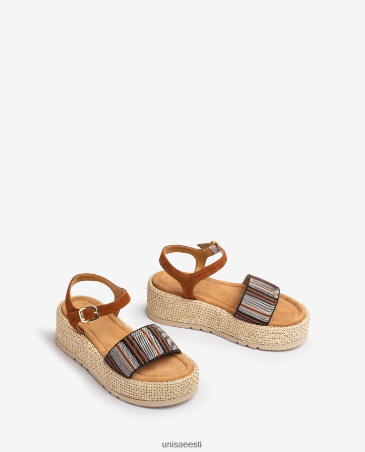 Unisa 88PPB4102 laia mitmevärvilise rihmaga sandaal naised pruun