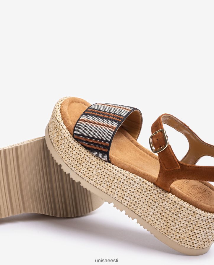 Unisa 88PPB4102 laia mitmevärvilise rihmaga sandaal naised pruun