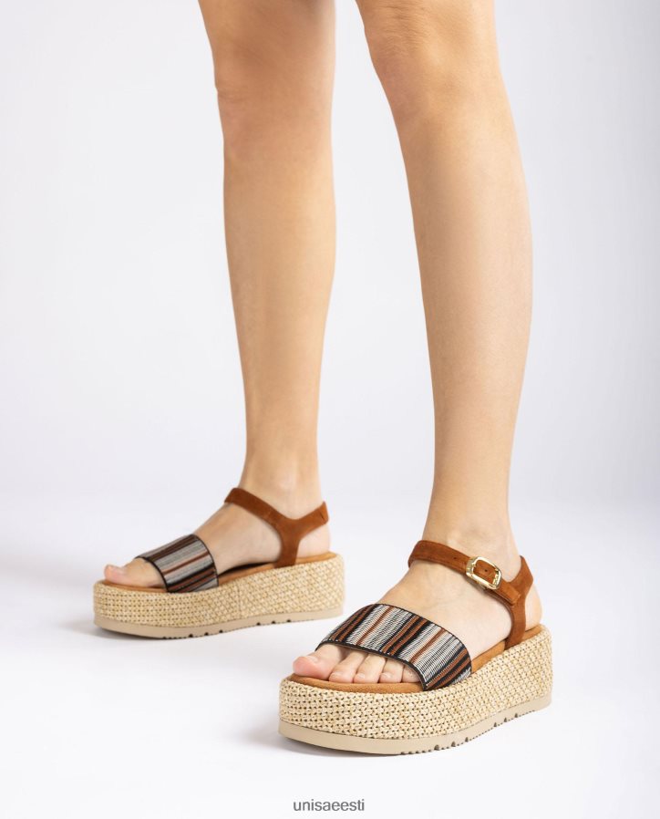 Unisa 88PPB4102 laia mitmevärvilise rihmaga sandaal naised pruun