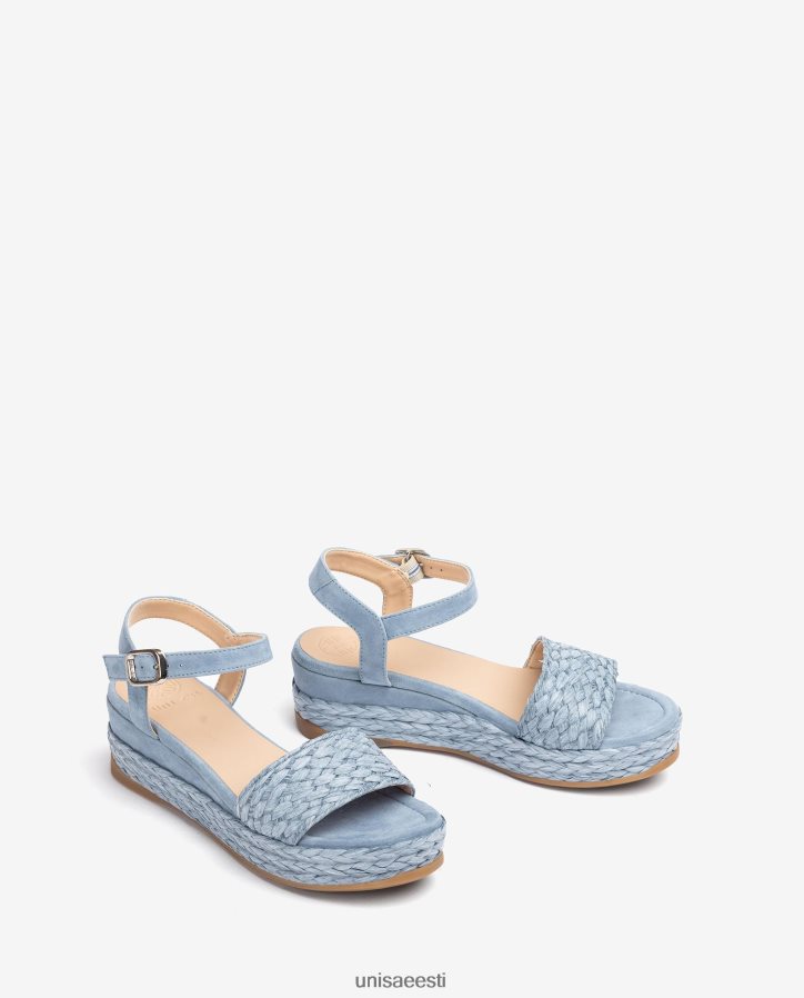 Unisa 88PPB4324 sobivat värvi džuudist ja seemisnahast sandaal naised sinine