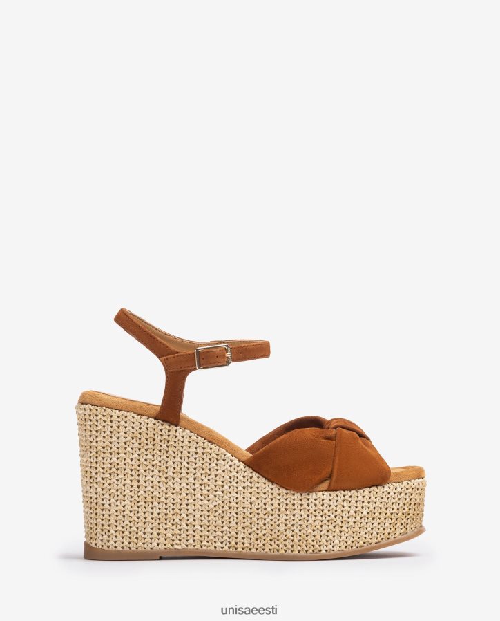 Unisa 88PPB4458 sõlmeäärega kõrge kiiluga sandaal naised pruun