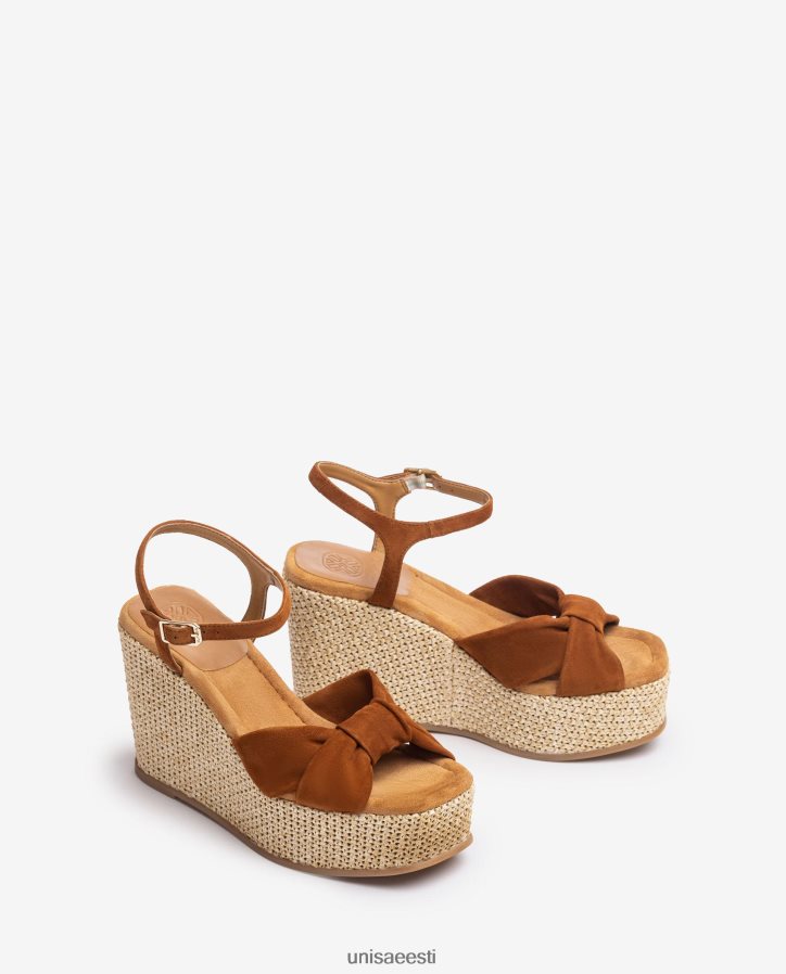 Unisa 88PPB4458 sõlmeäärega kõrge kiiluga sandaal naised pruun