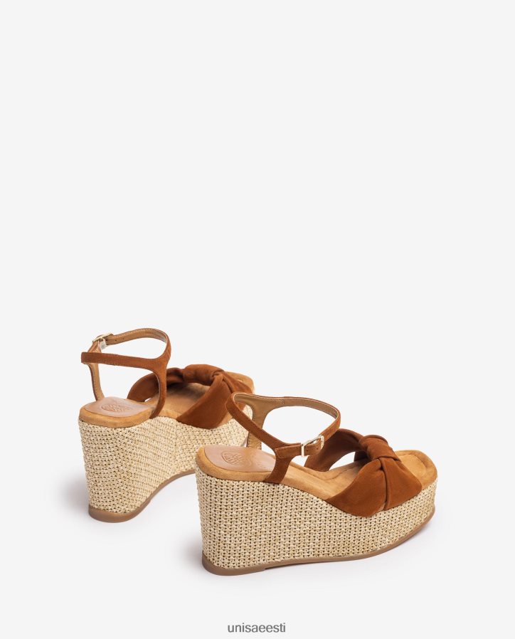 Unisa 88PPB4458 sõlmeäärega kõrge kiiluga sandaal naised pruun