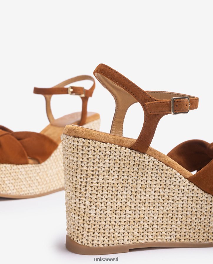 Unisa 88PPB4458 sõlmeäärega kõrge kiiluga sandaal naised pruun