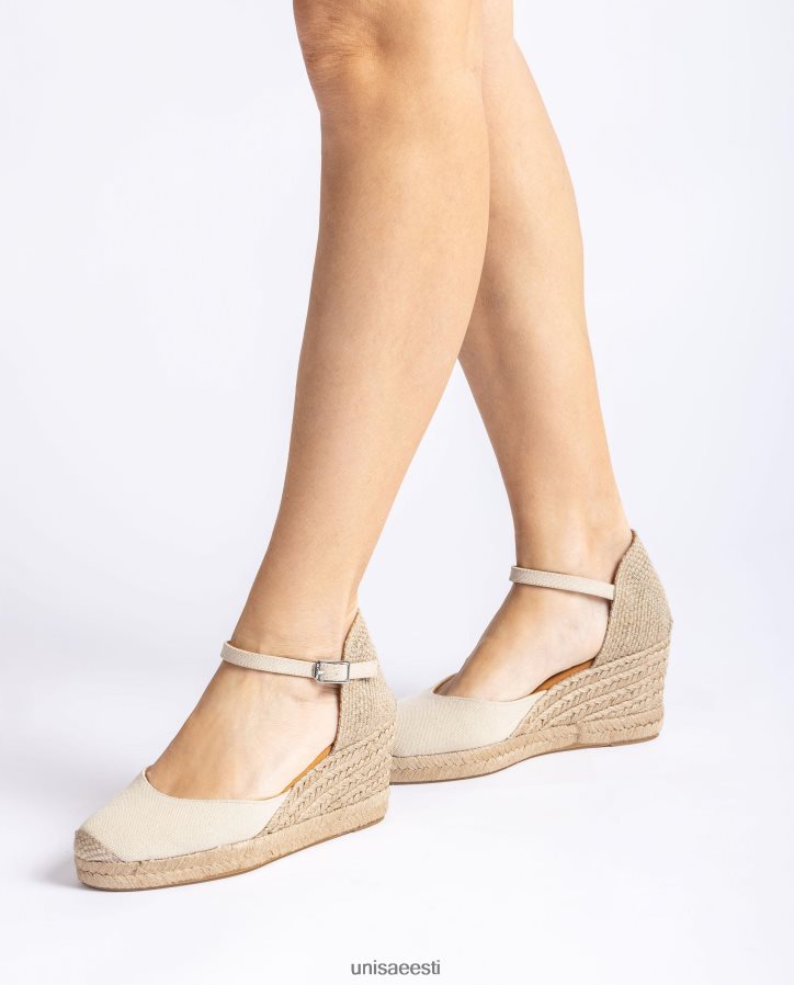 Unisa 88PPB4471 espadrille vamp-heel ecolino naised valge
