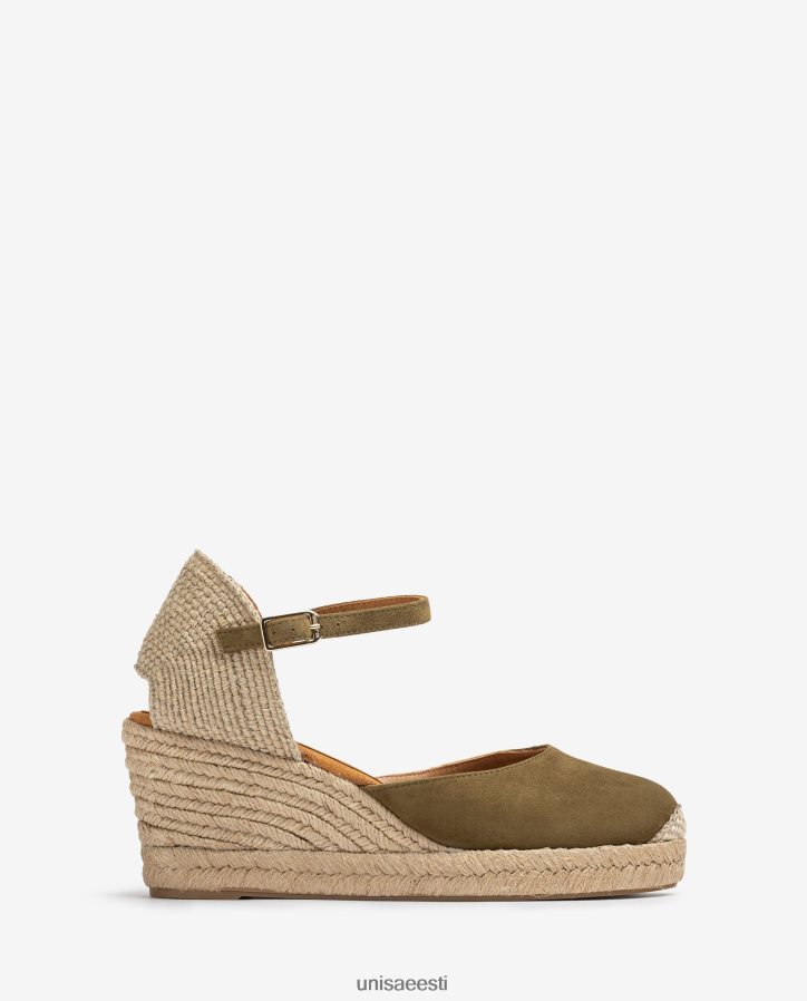 Unisa 88PPB4476 seemisnahast espadrill vamp-heel naised roheline