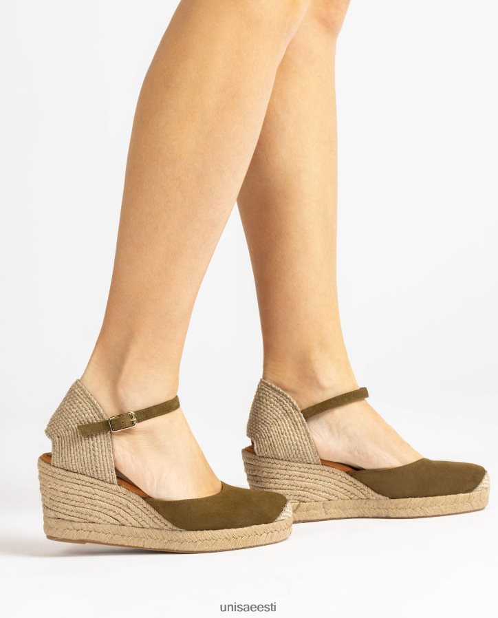 Unisa 88PPB4476 seemisnahast espadrill vamp-heel naised roheline