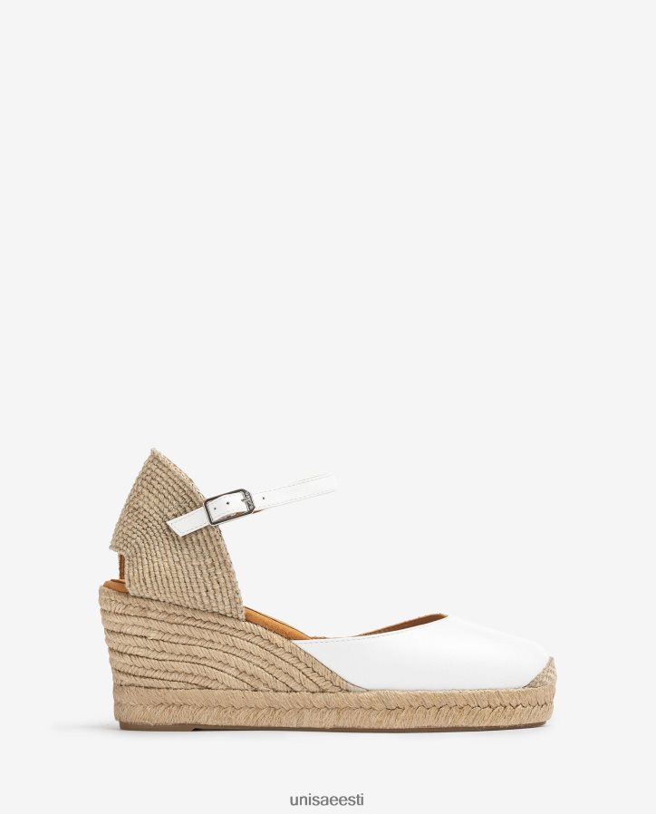 Unisa 88PPB4479 espadrill vamp-konts nahast naised valge