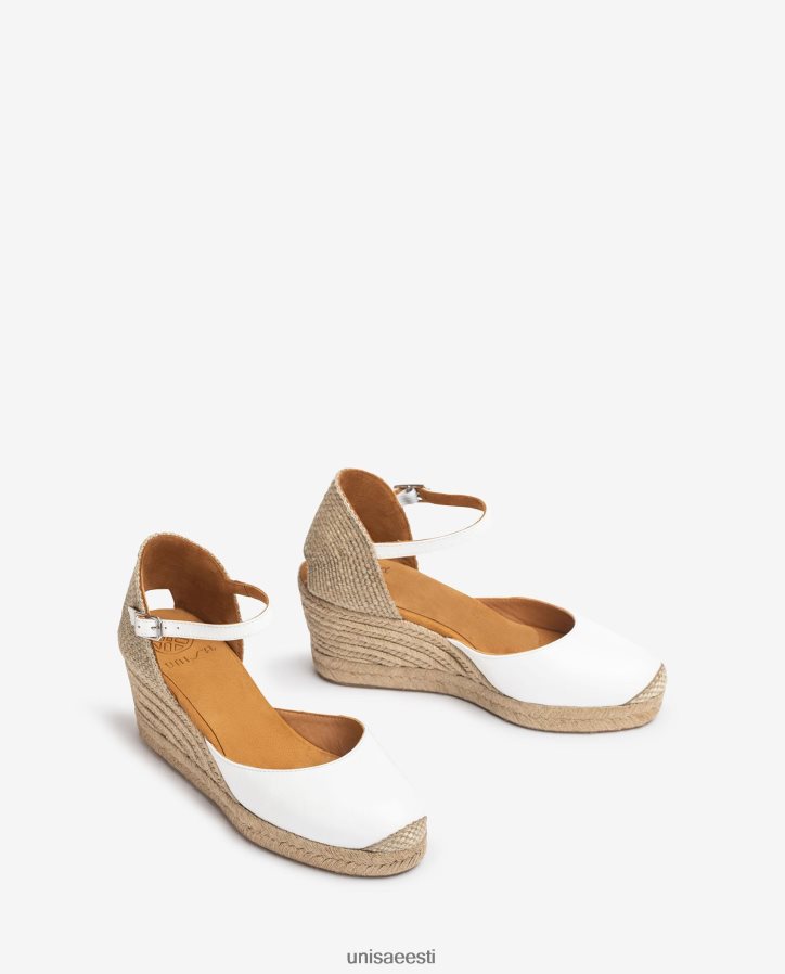 Unisa 88PPB4479 espadrill vamp-konts nahast naised valge
