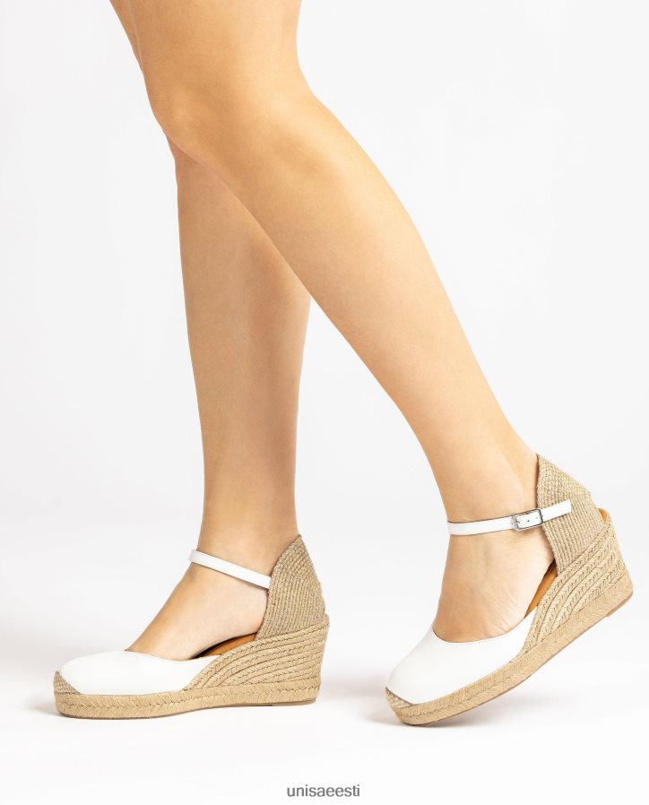 Unisa 88PPB4479 espadrill vamp-konts nahast naised valge