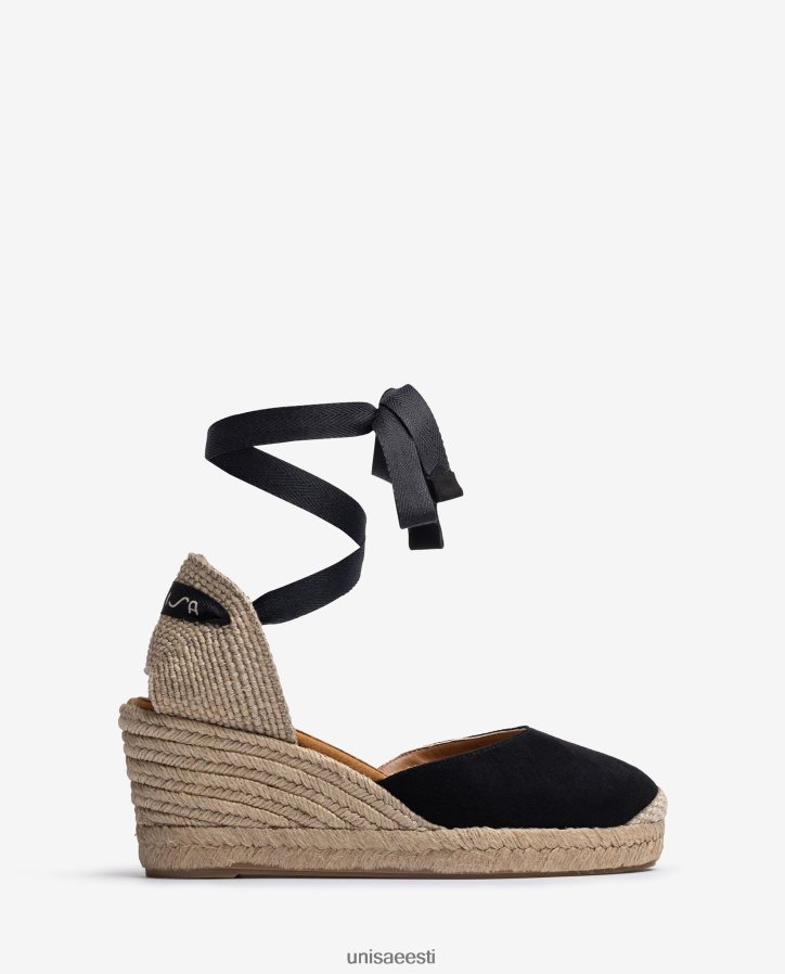Unisa 88PPB4480 pahkluu lips espadrill naised must