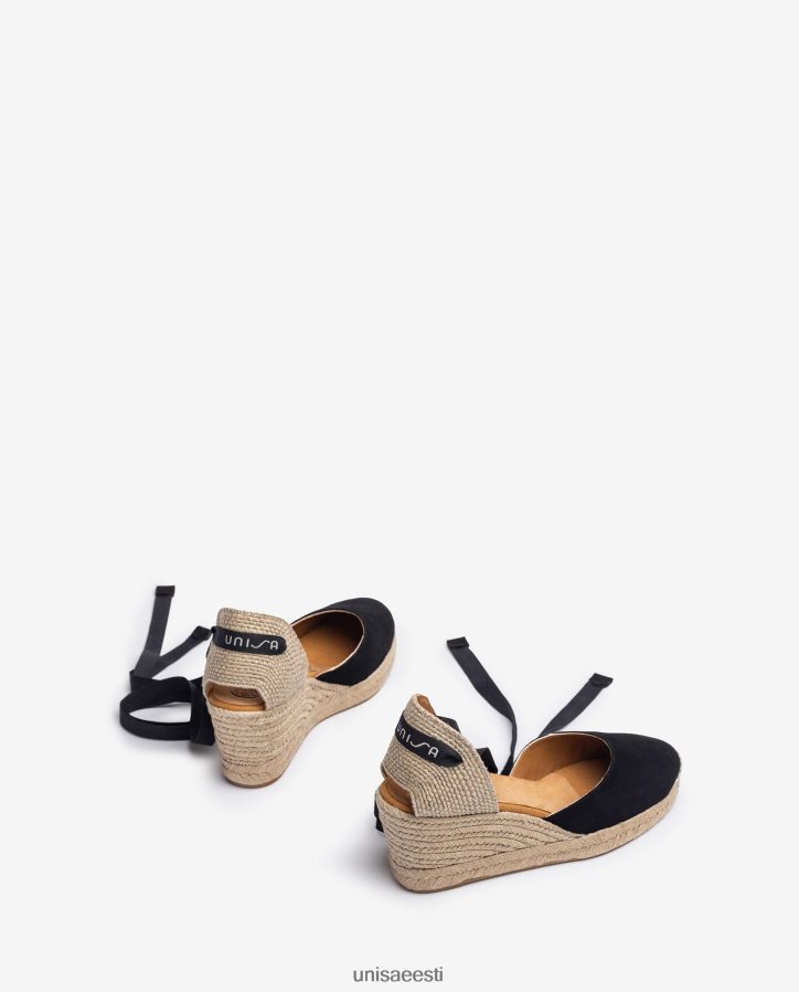 Unisa 88PPB4480 pahkluu lips espadrill naised must