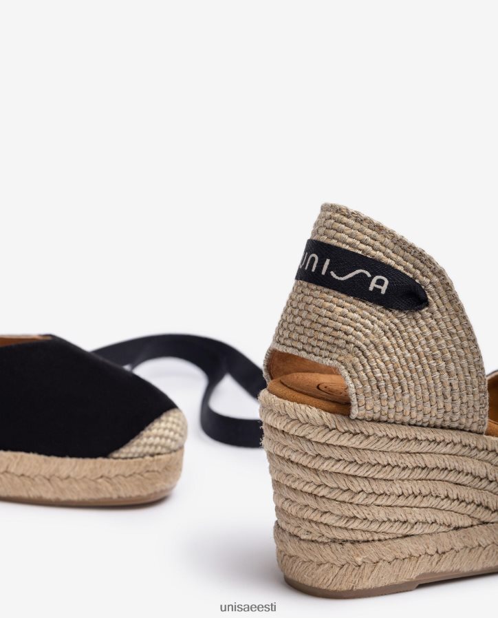 Unisa 88PPB4480 pahkluu lips espadrill naised must