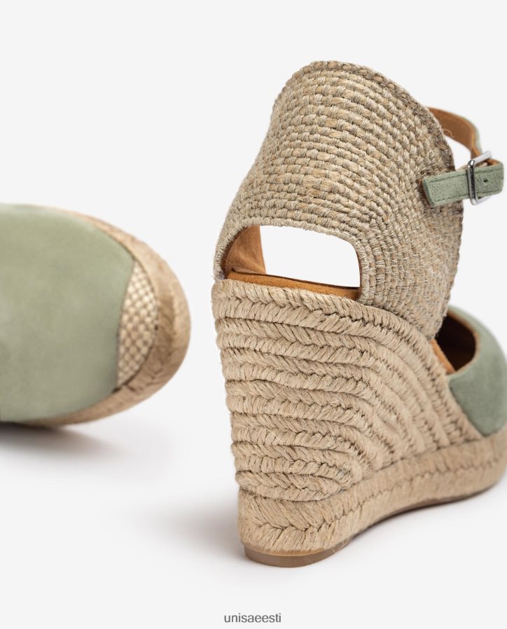 Unisa 88PPB4484 seemisnahast espadrill raffia kontsaga naised roheline