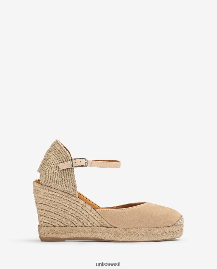 Unisa 88PPB4485 seemisnahast espadrill raffia kontsaga naised beež