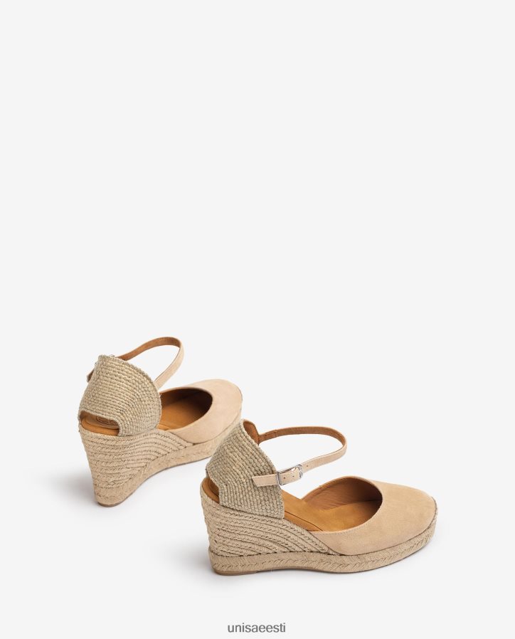 Unisa 88PPB4485 seemisnahast espadrill raffia kontsaga naised beež