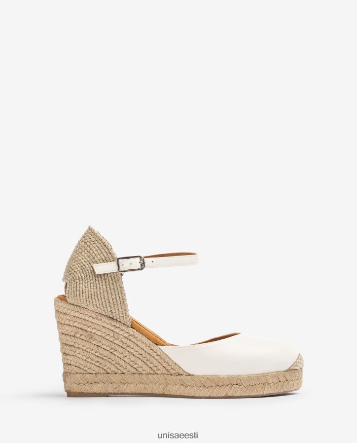 Unisa 88PPB4487 nahast espadrill raffia kontsaga naised valge