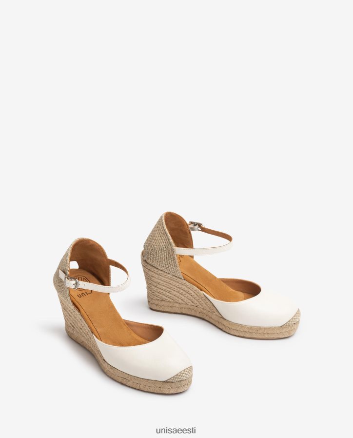 Unisa 88PPB4487 nahast espadrill raffia kontsaga naised valge